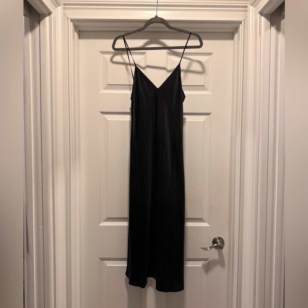 Quince Washable Silk Slip Dress - Black
